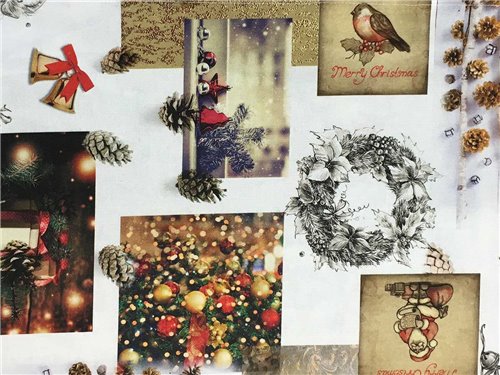 TOVAGLIA NATALE DIGITALE SHABBY ORO