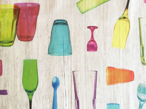 Tovaglia dama con bordo bicchieri