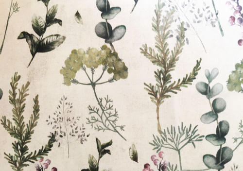 Tovaglia dama con bordo botanica