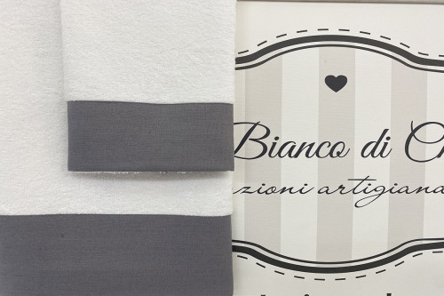 ASCIUGAMANO BALZA LINO GRIGIO CHIARO