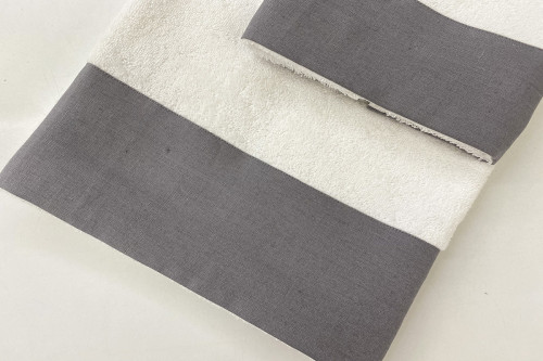 ASCIUGAMANO BALZA LINO GRIGIO CHIARO