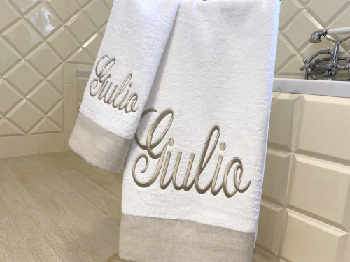 ASCIUGAMANO BALZA LINO GRIGIO PERLA