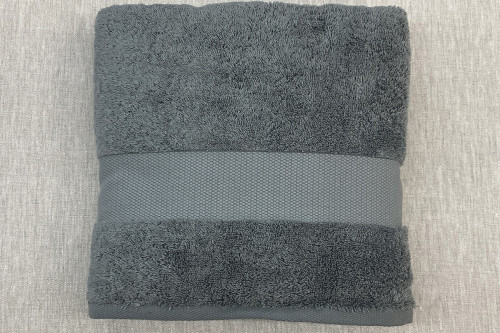 ASCIUGAMANO SPUGNA RICAMATO ACCIAIO