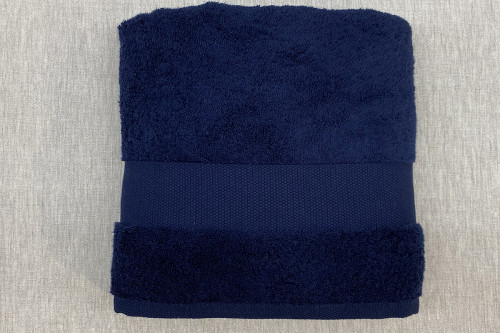 ASCIUGAMANO SPUGNA RICAMATO BLU NAVY