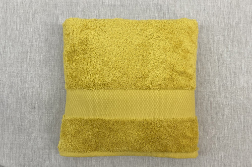 ASCIUGAMANO SPUGNA RICAMATO SENAPE