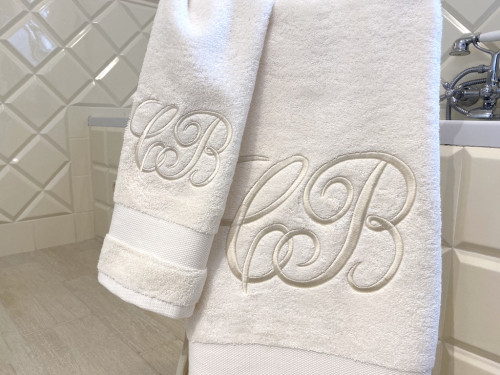 ASCIUGAMANO SPUGNA RICAMATO BEIGE