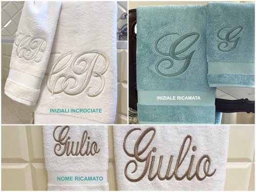 ASCIUGAMANO SPUGNA RICAMATO BIANCO