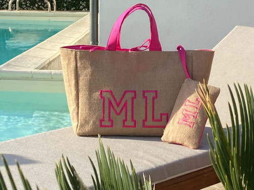 Borsa mare juta Fuxia