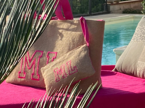 Borsa mare juta Fuxia
