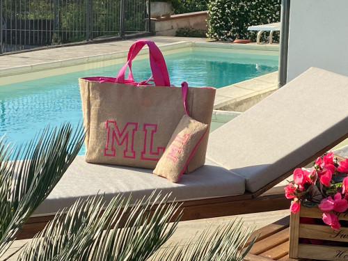 Borsa mare juta Fuxia
