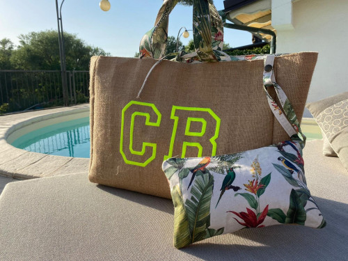 Borsa mare juta Giallo Fluo