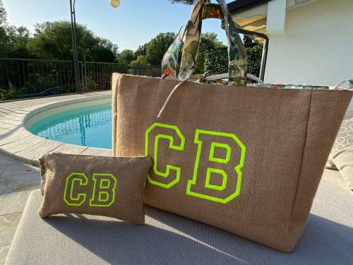 Borsa mare juta Giallo Fluo