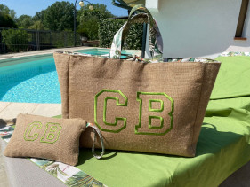 Borsa mare juta Verde