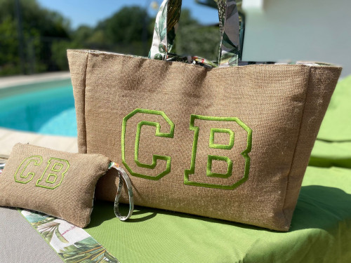 Borsa mare juta Verde