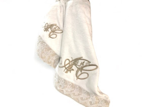 Asciugamano con pizzo e...