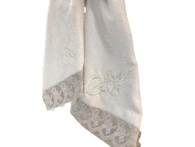 Asciugamano con pizzo e...