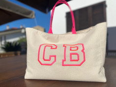 Borsa Canvas ricamo college...