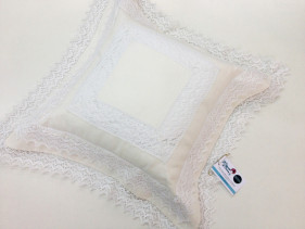 Cuscino in puro lino bianco